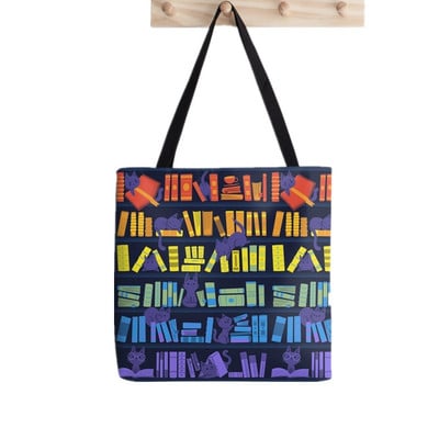 Ženska torba za kupovinu Knjižnica, mačke, knjige, torba za knjige, Harajuku, platnena torba za kupovinu, torba za djevojčice, ženska torba, torba na rame