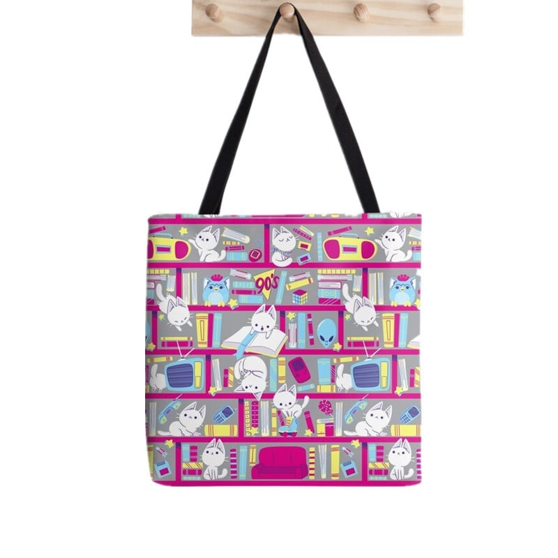 Ženska torba za kupovinu Knjižnica, mačke, knjige, torba za knjige, Harajuku, platnena torba za kupovinu, torba za djevojčice, ženska torba, torba na rame