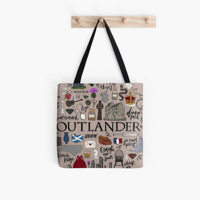 Női vásárlótáska Outlander tipográfiában Kawaii táska Harajuku vásárlás vászon Shopper Bag lány kézitáska Vállas női táska