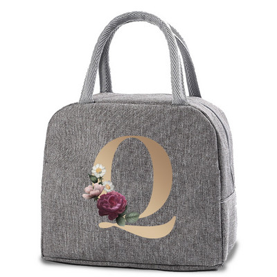 Termalne torbe za ručak i večeru Platnena ručna torbica sa zlatnim slovima Kutija za doručak za piknik Putovanje Praktična torba za ručak za školarce Torba za hranu