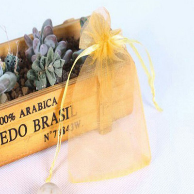 100 gab./partija Organzas maisiņš Juvelierizstrādājumu Tills Savelkamās Somas Juvelierizstrādājumu Iepakojums Displejs un Juvelierizstrādājumu maisiņi Kāzu dāvana