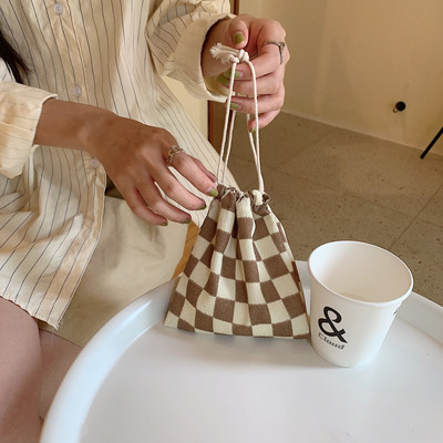 Miela maža monetų piniginė sutraukiama maišelis Rankinės Moteris Mergaitė Vaikai Papuošalai Lūpų dažai Kosmetika Virvelė Krepšeliai Laikymas Krepšelis Virvelinis krepšys