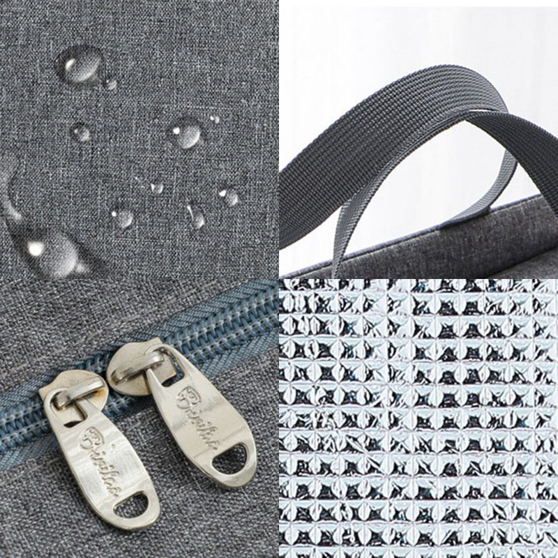 Többfunkciós, nagy kapacitású hűtőtáska, vízálló Oxford hordozható cipzáras termikus ebédtáskák női ebédlődoboz piknik élelmiszertáska