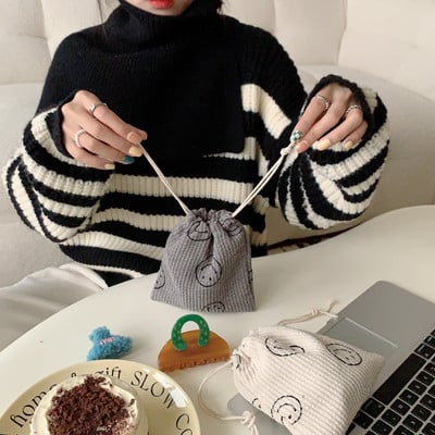 Slatka samtasta torbica za novčiće Torbica s uzicom Ručne torbice Ženski nakit Ruž za usne Kozmetička velika torbica Torbica s užetom Torbica za pohranu Torbica s uzicom