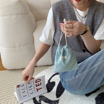 Slatka samtasta torbica za novčiće Torbica s uzicom Ručne torbice Ženski nakit Ruž za usne Kozmetička velika torbica Torbica s užetom Torbica za pohranu Torbica s uzicom