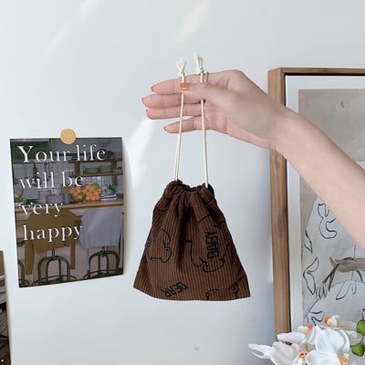 Slatka samtasta torbica za novčiće Torbica s uzicom Ručne torbice Ženski nakit Ruž za usne Kozmetička velika torbica Torbica s užetom Torbica za pohranu Torbica s uzicom