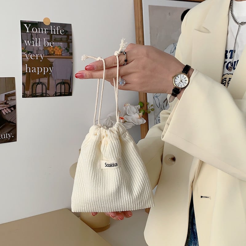 Slatka samtasta torbica za novčiće Torbica s uzicom Ručne torbice Ženski nakit Ruž za usne Kozmetička velika torbica Torbica s užetom Torbica za pohranu Torbica s uzicom