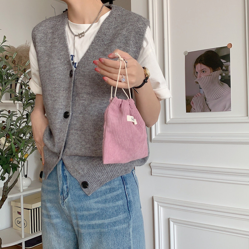 Slatka samtasta torbica za novčiće Torbica s uzicom Ručne torbice Ženski nakit Ruž za usne Kozmetička velika torbica Torbica s užetom Torbica za pohranu Torbica s uzicom