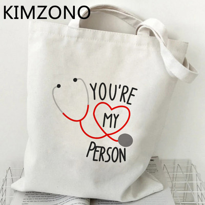 Grays Anatomy torba za kupnju pamučna torba eko torba za kupovinu namirnica boodschappentas vrećica za višekratnu upotrebu prilagođena