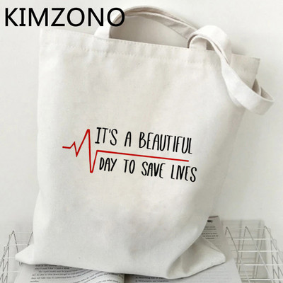 Grays Anatomy torba za kupnju pamučna torba eko torba za kupovinu namirnica boodschappentas vrećica za višekratnu upotrebu prilagođena