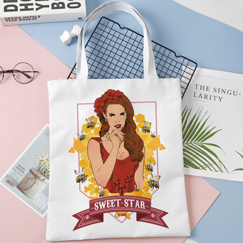 Lana Del Rey torba za kupnju bolsas de tela ručna torba shopper bolso pamučna platnena torba tkana reciclaje torba bolsa compra sac toile