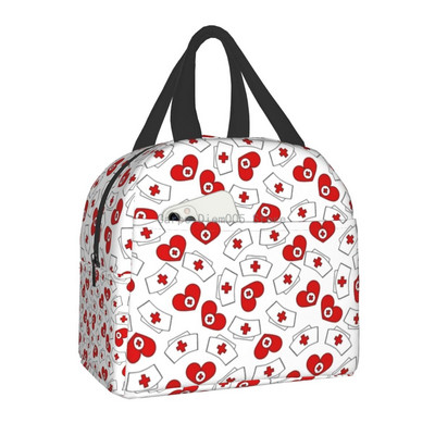 Smiješna izolirana torba za ručak za medicinsku sestru za školsku njegu, prijenosna kutija za ručak s toplinskim hladnjakom Žene Muškarci