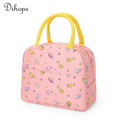 Prijenosna toplinski izolirana torba Kutija za ručak za žene, djecu, djecu, prijenosni hladnjak, ručne torbe, paket leda, torbe za piknik s hranom