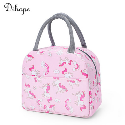 Prijenosna toplinski izolirana torba Kutija za ručak za žene, djecu, djecu, prijenosni hladnjak, ručne torbe, paket leda, torbe za piknik s hranom