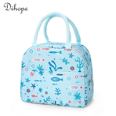 Prijenosna toplinski izolirana torba Kutija za ručak za žene, djecu, djecu, prijenosni hladnjak, ručne torbe, paket leda, torbe za piknik s hranom