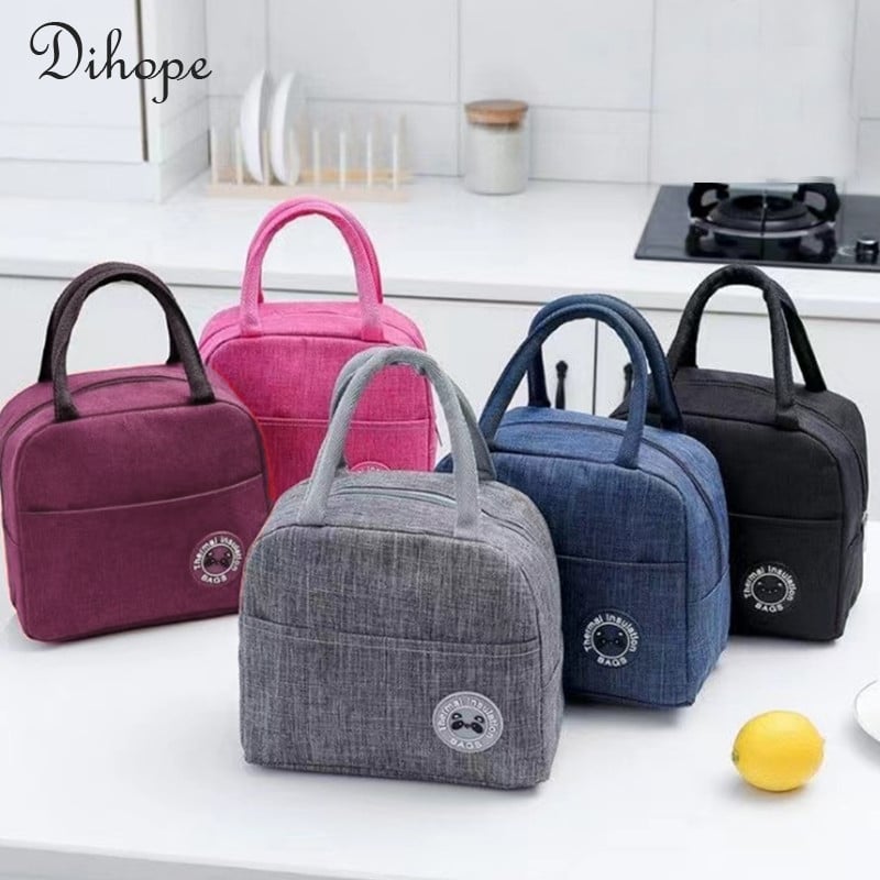 Prijenosna toplinski izolirana torba Kutija za ručak za žene, djecu, djecu, prijenosni hladnjak, ručne torbe, paket leda, torbe za piknik s hranom