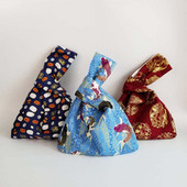 Kokvilnas japāņu stila rokas soma piedurknes mezgla maisiņš Pārnēsājams suns somiņa Audekls Tote Sieviešu soma pastaigu rokassomiņa atslēgu tālruņa maciņš