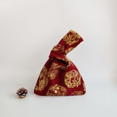 Kokvilnas japāņu stila rokas soma piedurknes mezgla maisiņš Pārnēsājams suns somiņa Audekls Tote Sieviešu soma pastaigu rokassomiņa atslēgu tālruņa maciņš