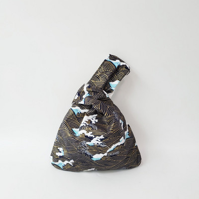 Kokvilnas japāņu stila rokas soma piedurknes mezgla maisiņš Pārnēsājams suns somiņa Audekls Tote Sieviešu soma pastaigu rokassomiņa atslēgu tālruņa maciņš