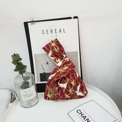 Kokvilnas japāņu stila rokas soma piedurknes mezgla maisiņš Pārnēsājams suns somiņa Audekls Tote Sieviešu soma pastaigu rokassomiņa atslēgu tālruņa maciņš