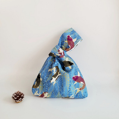 Kokvilnas japāņu stila rokas soma piedurknes mezgla maisiņš Pārnēsājams suns somiņa Audekls Tote Sieviešu soma pastaigu rokassomiņa atslēgu tālruņa maciņš