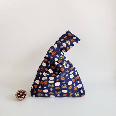 Kokvilnas japāņu stila rokas soma piedurknes mezgla maisiņš Pārnēsājams suns somiņa Audekls Tote Sieviešu soma pastaigu rokassomiņa atslēgu tālruņa maciņš