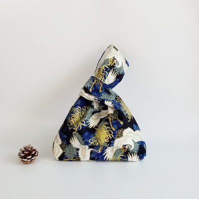 Kokvilnas japāņu stila rokas soma piedurknes mezgla maisiņš Pārnēsājams suns somiņa Audekls Tote Sieviešu soma pastaigu rokassomiņa atslēgu tālruņa maciņš