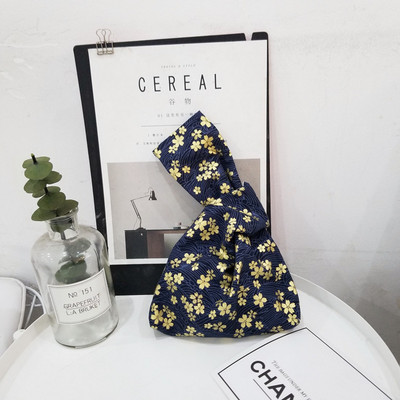 Kokvilnas japāņu stila rokas soma piedurknes mezgla maisiņš Pārnēsājams suns somiņa Audekls Tote Sieviešu soma pastaigu rokassomiņa atslēgu tālruņa maciņš