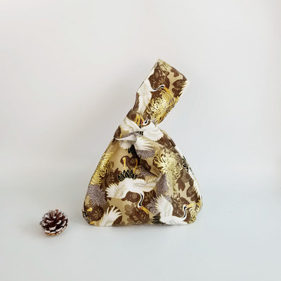 Kokvilnas japāņu stila rokas soma piedurknes mezgla maisiņš Pārnēsājams suns somiņa Audekls Tote Sieviešu soma pastaigu rokassomiņa atslēgu tālruņa maciņš