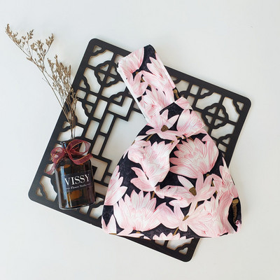 Kokvilnas japāņu stila rokas soma piedurknes mezgla maisiņš Pārnēsājams suns somiņa Audekls Tote Sieviešu soma pastaigu rokassomiņa atslēgu tālruņa maciņš