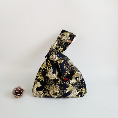 Kokvilnas japāņu stila rokas soma piedurknes mezgla maisiņš Pārnēsājams suns somiņa Audekls Tote Sieviešu soma pastaigu rokassomiņa atslēgu tālruņa maciņš