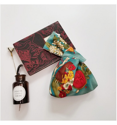 Kokvilnas japāņu stila rokas soma piedurknes mezgla maisiņš Pārnēsājams suns somiņa Audekls Tote Sieviešu soma pastaigu rokassomiņa atslēgu tālruņa maciņš