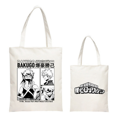 Geantă de cumpărături My Hero Academia Anime Cosplay japonez MHA Shoto Geantă de mână din pânză cu imprimeu ocazional femei, fete, școală, geantă de umăr 2021