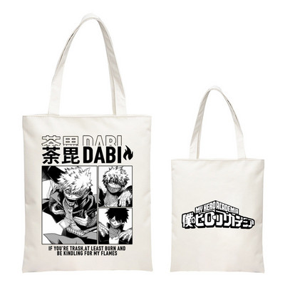 Geantă de cumpărături My Hero Academia Anime Cosplay japonez MHA Shoto Geantă de mână din pânză cu imprimeu ocazional femei, fete, școală, geantă de umăr 2021
