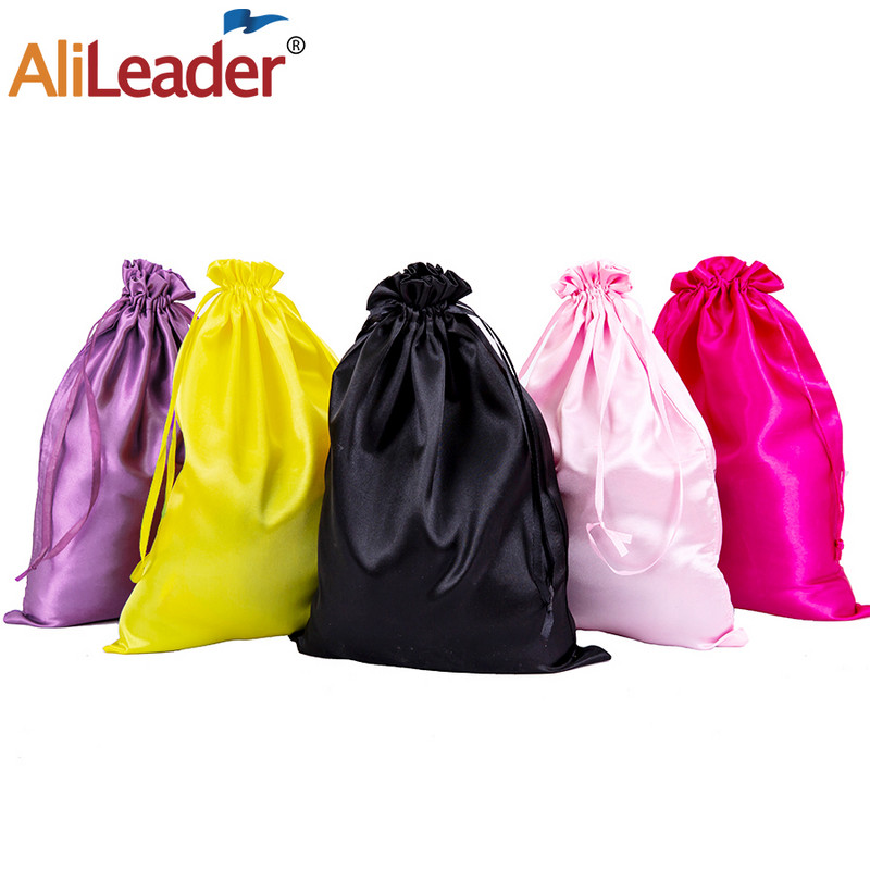 Alileader 1 τμχ Μεταξωτό σατέν τσάντα κορδονιού Τσάντες σατέν για συσκευασία Περούκα/μακιγιάζ/βλεφαρίδες/άρωμα/υφασμάτινο τσάντα δώρου από μεταξωτό σατέν κορδόνι