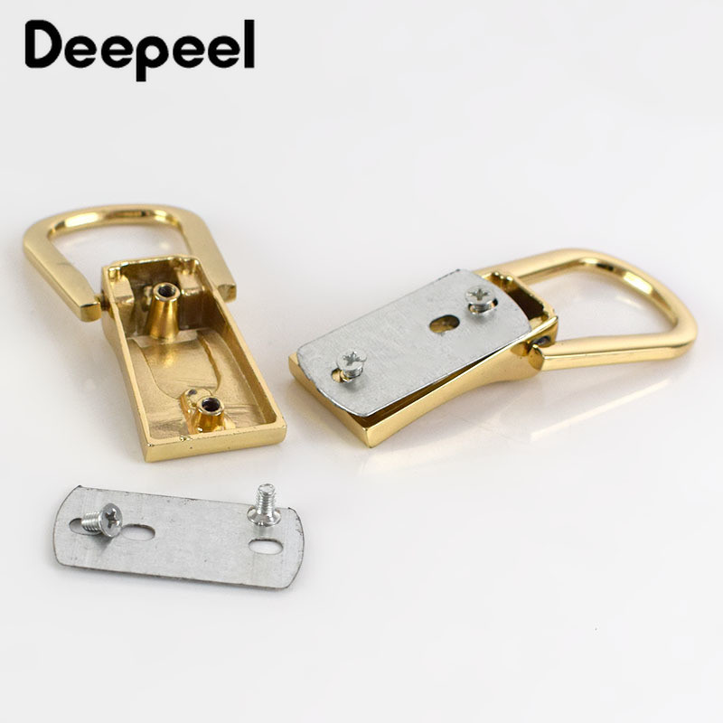 Deepeel 2/4 db D gyűrűs kampós csat táska oldalgombok barkács varrás bevonat arany fém tartozékok csavarokkal táskákhoz fogantyú csatok