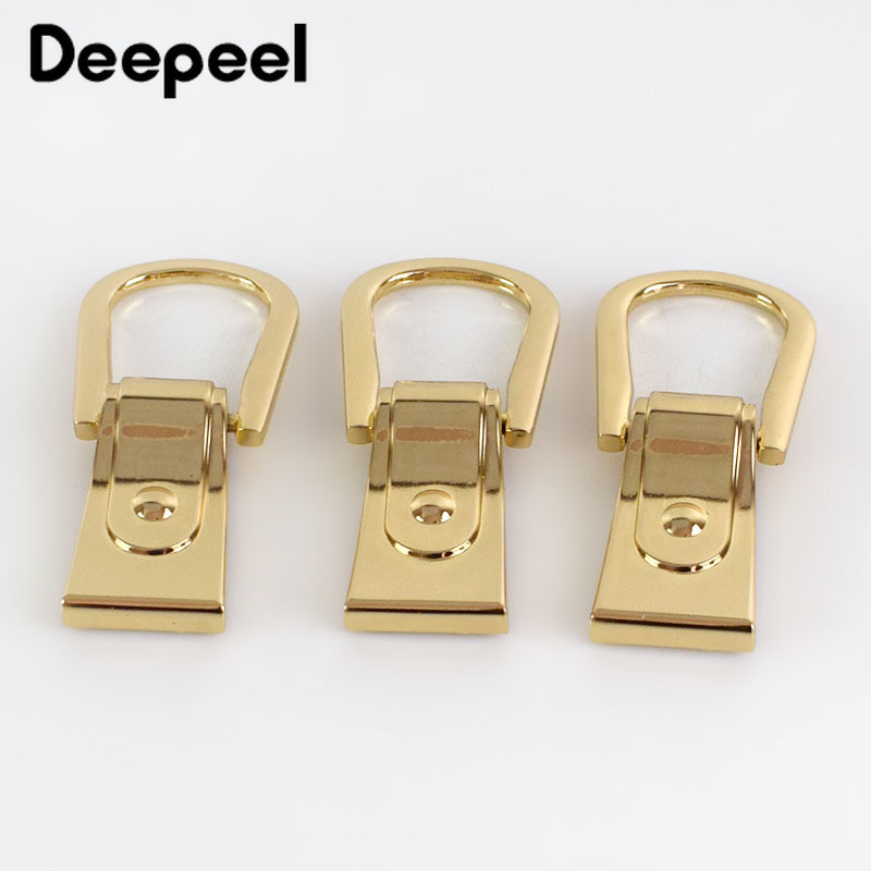 Deepeel 2/4 db D gyűrűs kampós csat táska oldalgombok barkács varrás bevonat arany fém tartozékok csavarokkal táskákhoz fogantyú csatok