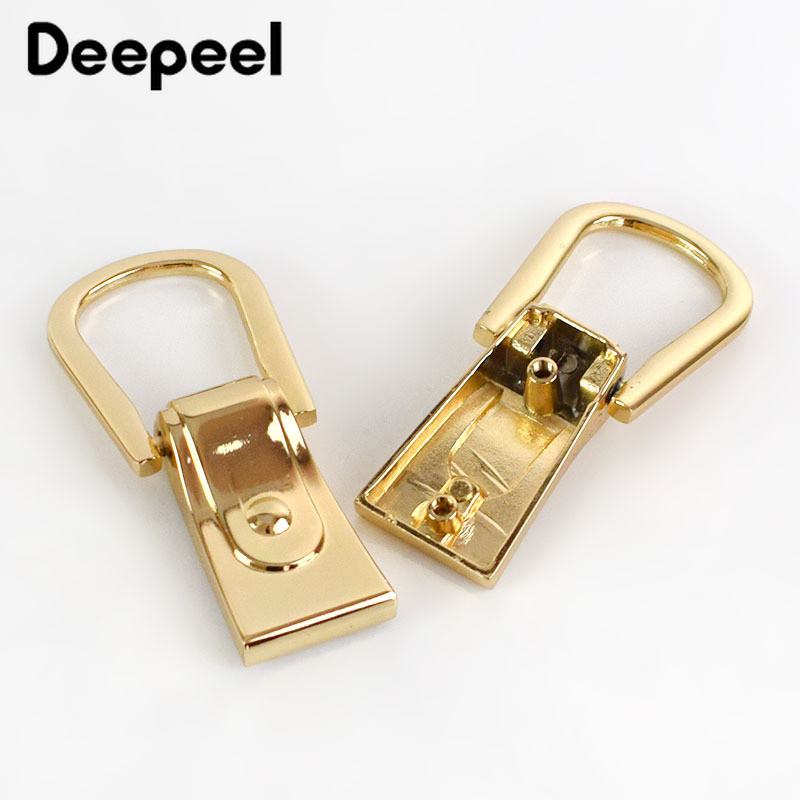Deepeel 2/4 db D gyűrűs kampós csat táska oldalgombok barkács varrás bevonat arany fém tartozékok csavarokkal táskákhoz fogantyú csatok