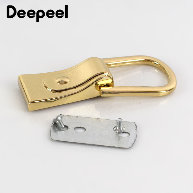 Deepeel 2/4 db D gyűrűs kampós csat táska oldalgombok barkács varrás bevonat arany fém tartozékok csavarokkal táskákhoz fogantyú csatok