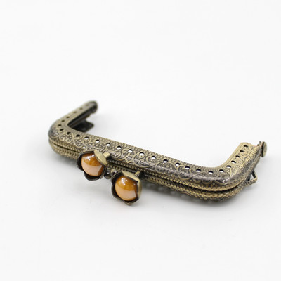 8,5 cm perle lotosove glave brončane ravne rubove četvrtaste metalne torbice okvir ručka za torbicu ručna torbica dodaci pravljenje poljubac kopča