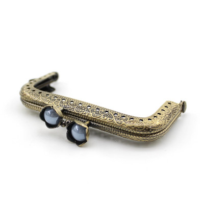 8,5 cm perle lotosove glave brončane ravne rubove četvrtaste metalne torbice okvir ručka za torbicu ručna torbica dodaci pravljenje poljubac kopča