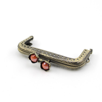 8,5 cm perle lotosove glave brončane ravne rubove četvrtaste metalne torbice okvir ručka za torbicu ručna torbica dodaci pravljenje poljubac kopča