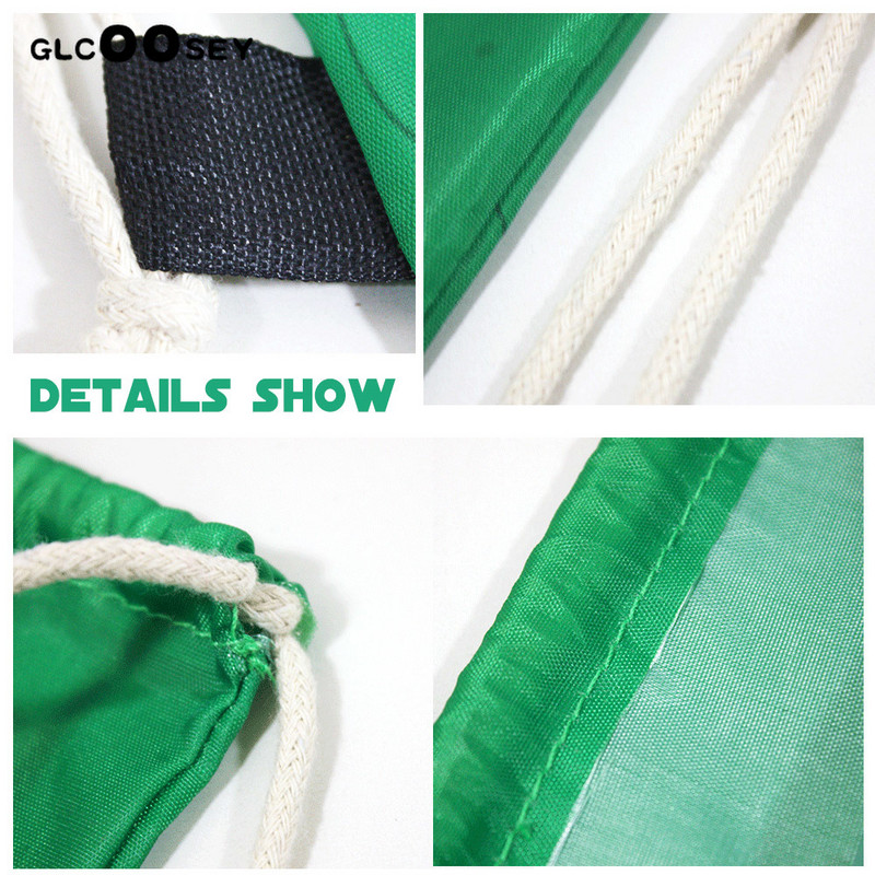 Futball húzózsinór csomag zseb zöld futball hátizsák poliészter férfi váll utazó táska fiúként ajándék húzó zsinór táskák