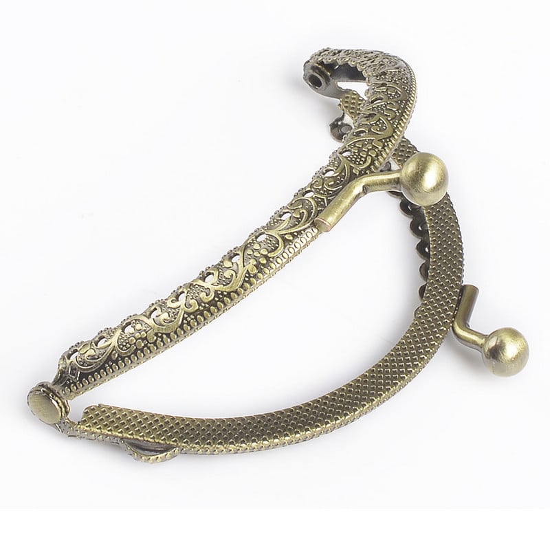 Închidere cu cadru de posetă din metal de 8,5 cm, mâner rotund pentru portofel, pentru fabricarea de accesorii pentru geanta de ambreiaj, feronerie Kiss Lock