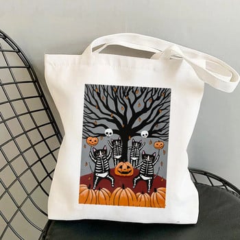 2021 Shopper French Press Coffee Cats Printed Tote Bag γυναικεία τσάντα Harajuku shopper κορίτσι Τσάντα αγορών Τσάντα ώμου Lady Canvas Bag