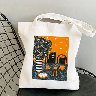 2021 Shopper French Press Coffee Macs Printed Tote Bag női Harajuku vásárló kézitáska lány Vállas bevásárlótáska Lady Canvas Bag
