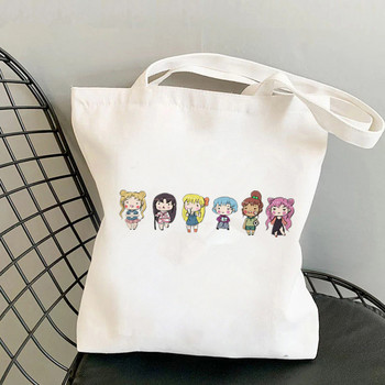 Shopper Sailor Meow Printed Kawaii Τσάντα Harajuku Γυναικεία Τσάντα αγορών Καμβάς Τσάντα Shopper Τσάντα για κορίτσι Τσάντα Tote Bag Shoulder Lady Bag