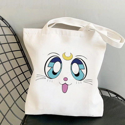 Shopper Sailor Meow Printed Kawaii torba Harajuku ženska torba za kupnju Platnena torba za kupovinu torba za djevojke Tote torba Ženska torba na rame