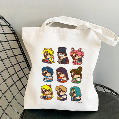 Shopper Sailor Meow Printed Kawaii torba Harajuku ženska torba za kupnju Platnena torba za kupovinu torba za djevojke Tote torba Ženska torba na rame