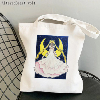 Γυναικεία τσάντα αγορών Princess Cats Printed Kawaii Bag Harajuku Shopping Canvas Shopper Τσάντα για κορίτσι Τσάντα Tote Shoulder Lady Bag